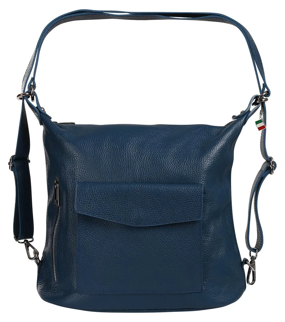Sac à dos en cuir pour femme coloris bleu pétrole modèle Florence