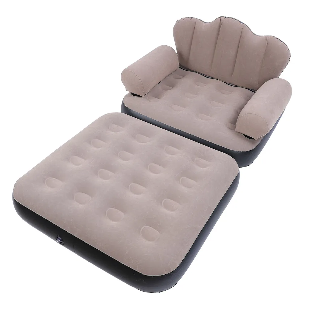 Canapé convertible gonflable 2 places, matelas d'appoint portable café
