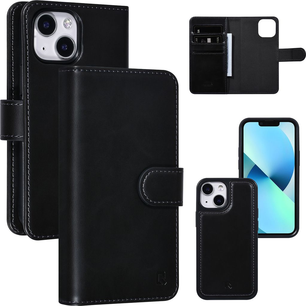 UNIQ Accessory 2 in 1 iPhone 13 Mini Black Book type and back cover card holder - magnetic closure