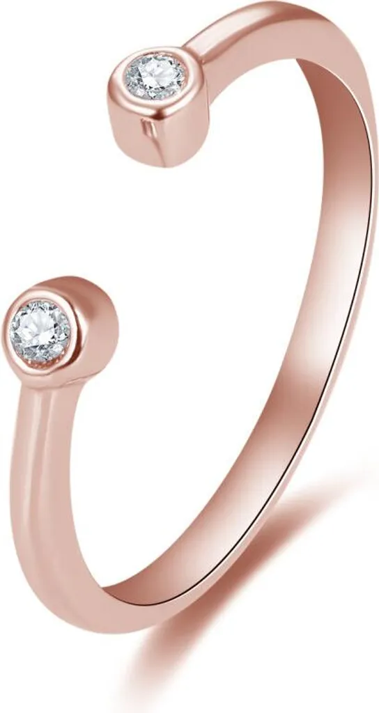 Bague fine en bronze et zircons AGG471-RG pour femme - Style minimaliste