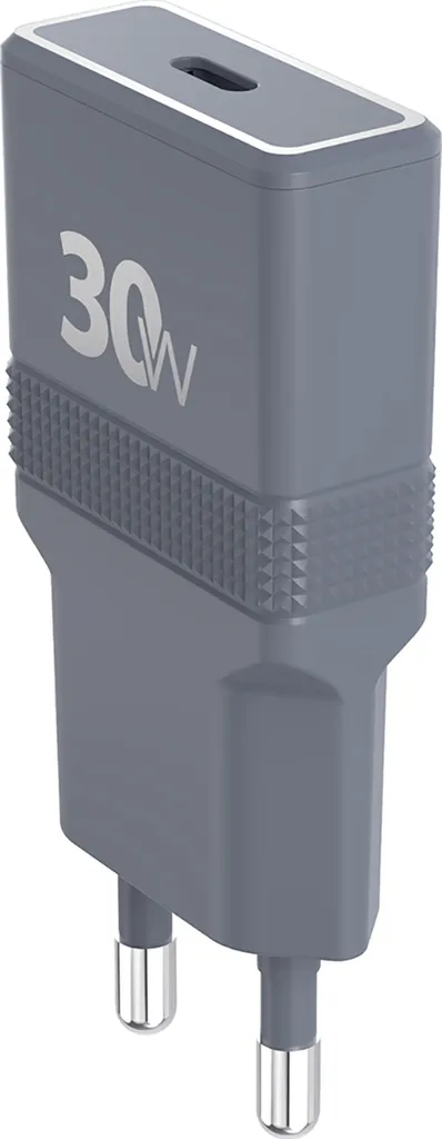 Chargeur rapide 30W USB C GaN pour voyage - Format Pocket Gris Recyclé