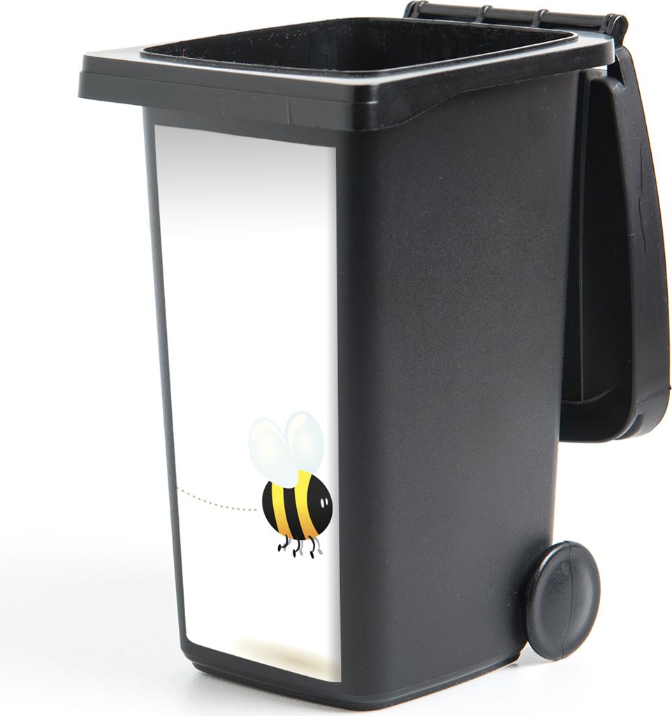 MuchoWow Mülltonnenaufkleber Eine Illustration einer fliegenden Biene 44x98 cm - Containeraufkleber - Aufkleber - Mülltonnen-Aufkleber