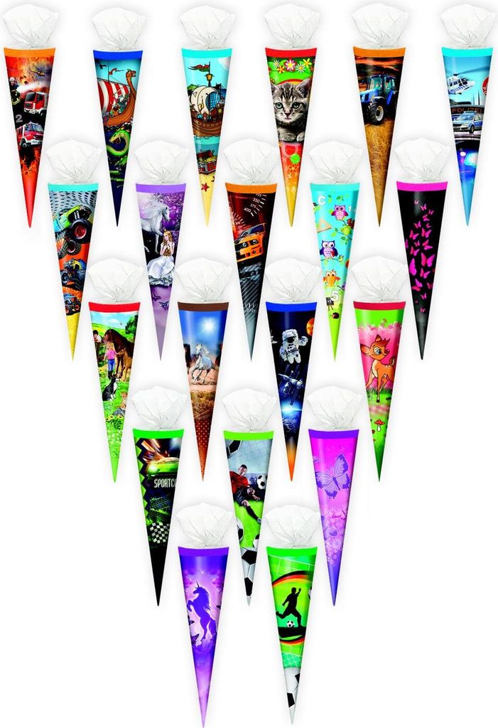 20x Schultüte / Zuckertüte / 35cm / mit Tüllverschluß / 20 Produktbild 
