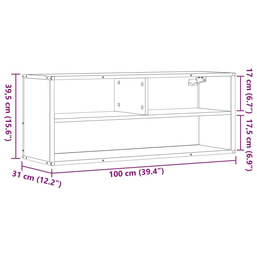 Mobile Basso Porta TV 100cm Grigio Sonoma e Metallo - Alta Stabilità - 10