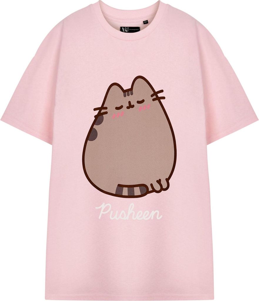 Pusheen - T-Shirt für Damen kurzärmlig NS8967 (S) (Pink/Braun)