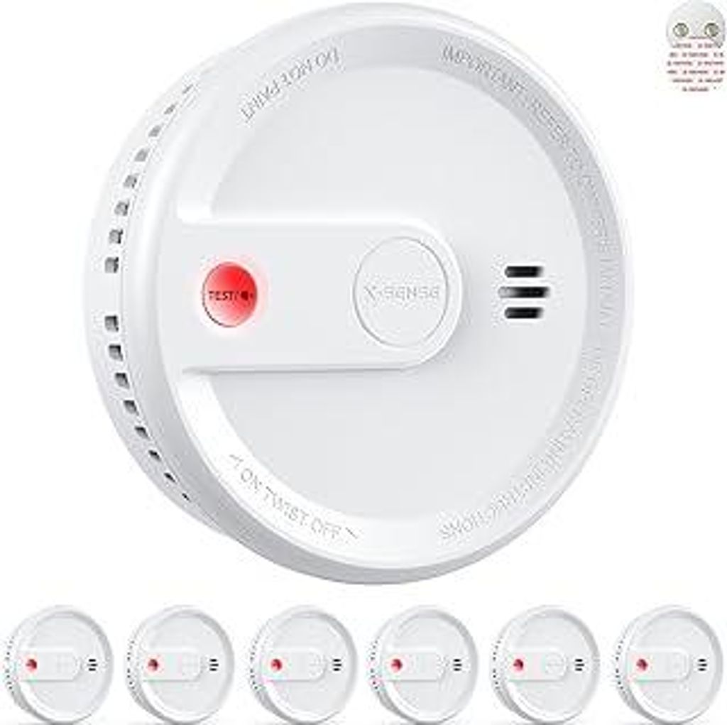 X-Sense Rauchmelder mit 10-Jahres-Batterie, Brandmelder mit Magnethalterung, Standby ohne LED-Blinksignal, Test-/Stummschaltungstaste, ultraschlank...