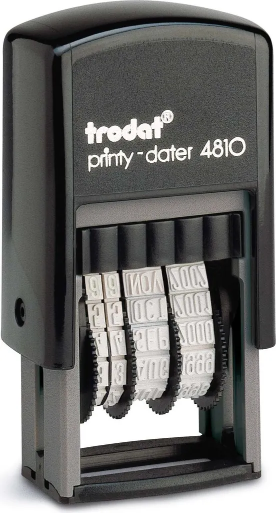 Mini Datario Trodat 4810 Nero + Pad 6/4910 - Compatto e Preciso
