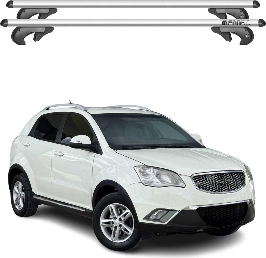 Menabo Dachträger Grundtäger für Ssangyong Korando 2010-2019 90kg Alu Silber 2x
