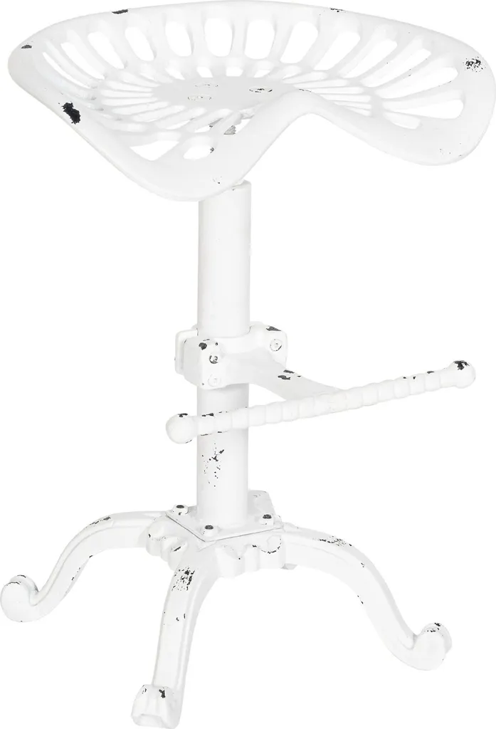 Tabouret de bar stable Butch blanc antique pour sol fragile et déco