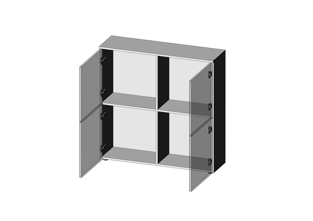 Halmar Komoda Livo KM-100 - biały / biały połysk Zdjęcie produktu 4