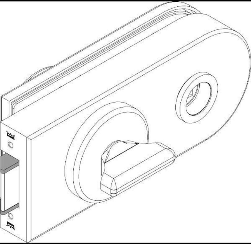 Dorma Glas Glastürschloss Studio Rondo - Türschloss für Glastüren 8-10mm WC mit Wechsel, Aluminium silber eloxiert