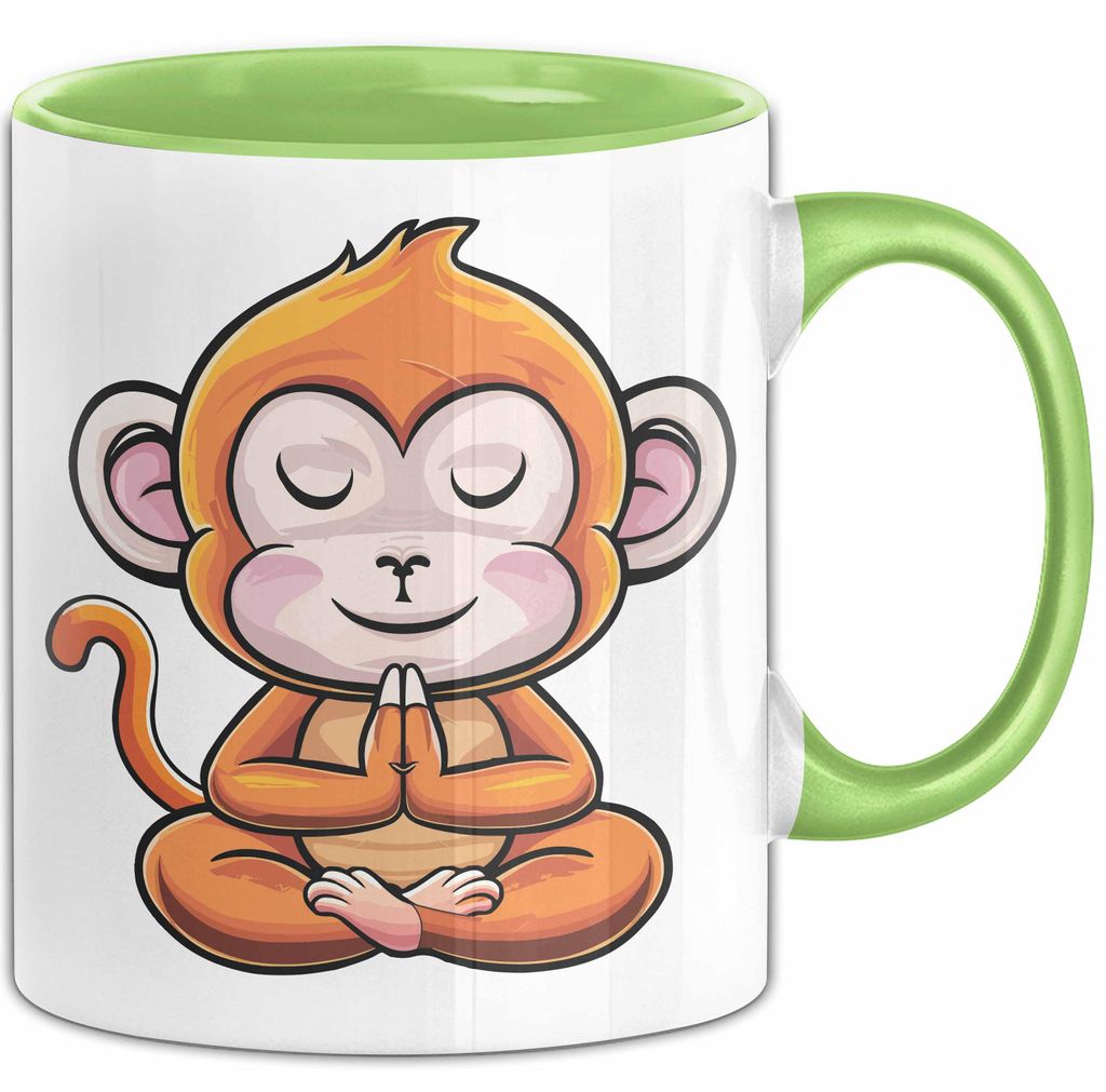 Lustiger Affe Tasse Geschenkidee In Yoga Pose Für Yoga Lehrer (Grün)