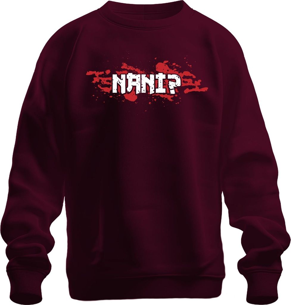 NANI? Anime Manga Ästhetik Otaku Japan Meme Gaming Japanisch Uni Sweatshirt Pullover, Burgundy, XXL