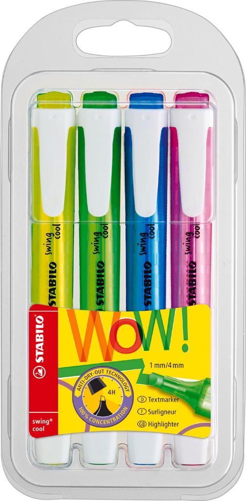 STABILO swing cool Pastel evidenziatore 4 pz Punta smussata Immagine del prodotto 