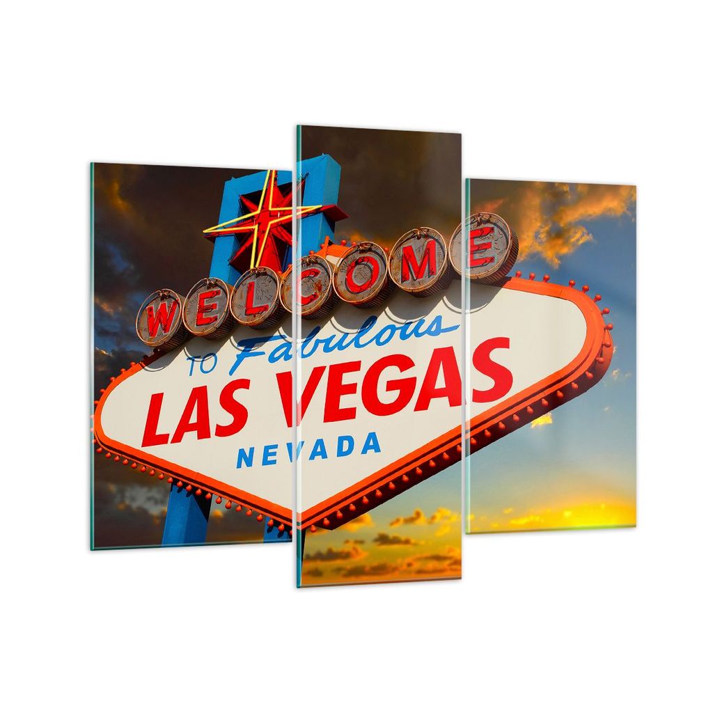 Bilder auf glas - Amerika bestimmungsort las vegas - 130x100cm - Glasbilder - Wandbilder - Kunstdruck - Wanddekoration aus Glas - Glas Bilder - Wan...