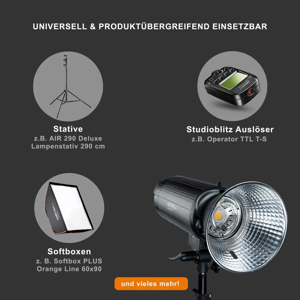 Walimex pro Stager 400 Flash Studio HSS LED avec Synchronisation Rapide - 12
