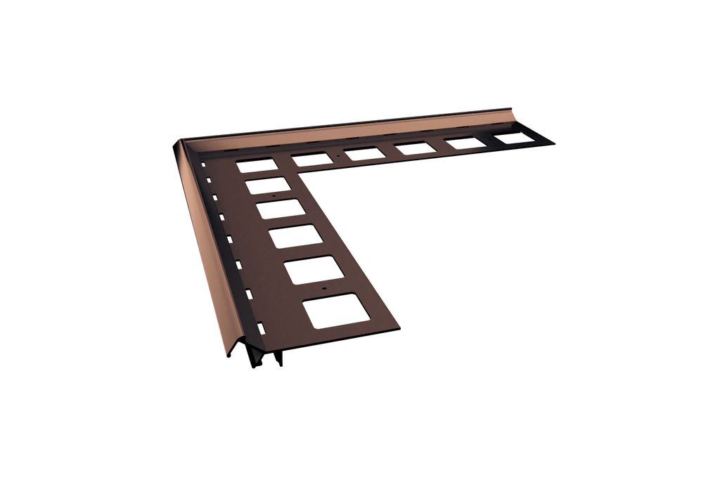 Renoplast V LED, Außentreppe Ecke 90o, Grau, Aluminium Treppenstufen-Profil für Harzböden Treppenkantenprofil Treppenkante Treppenwinkel