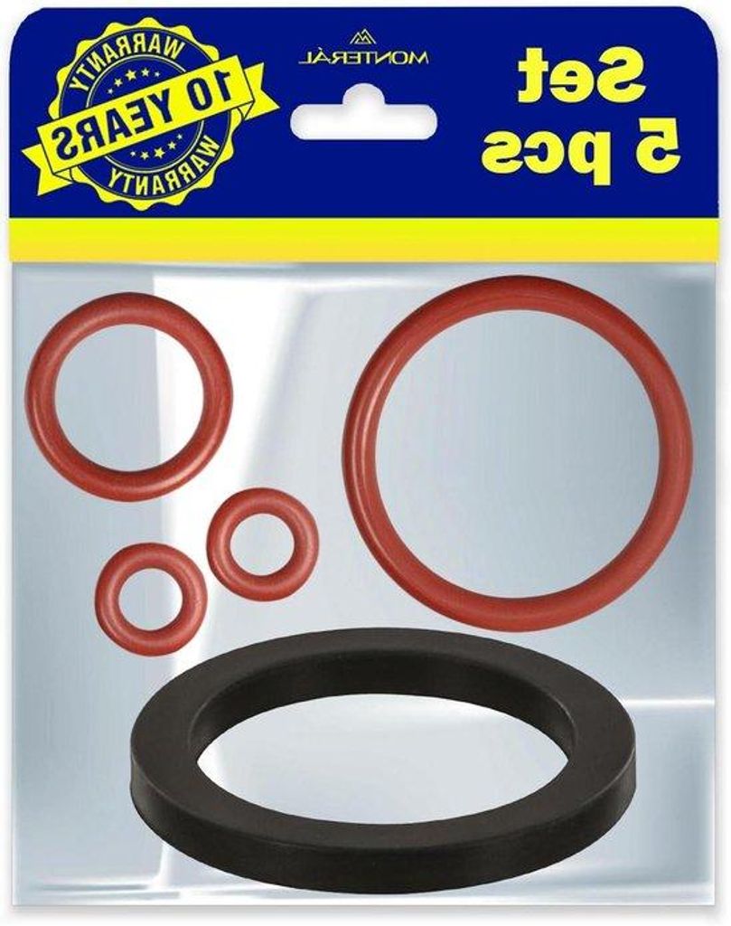 Koffiemachine-Dichtungssatz - 5-teiliges Gummi-Set - 85 mm - Schwarz - Leckverschluss