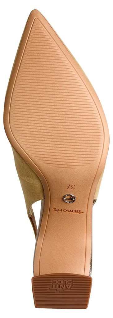 Tamaris Damen Pumps Leder Logo Schnalle1-29624-46, Größe:41 EU, Farbe:Beige