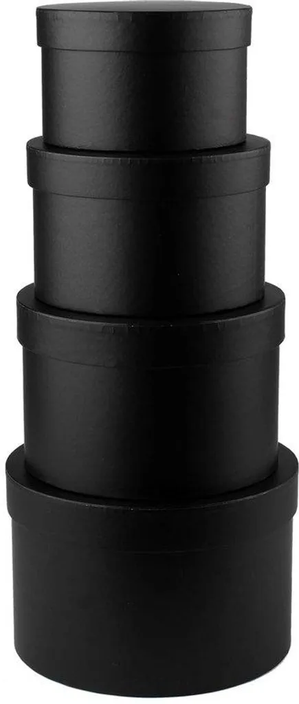 Boîte cadeau ronde en carton rigide - Lot de 4 pour emballage facile
