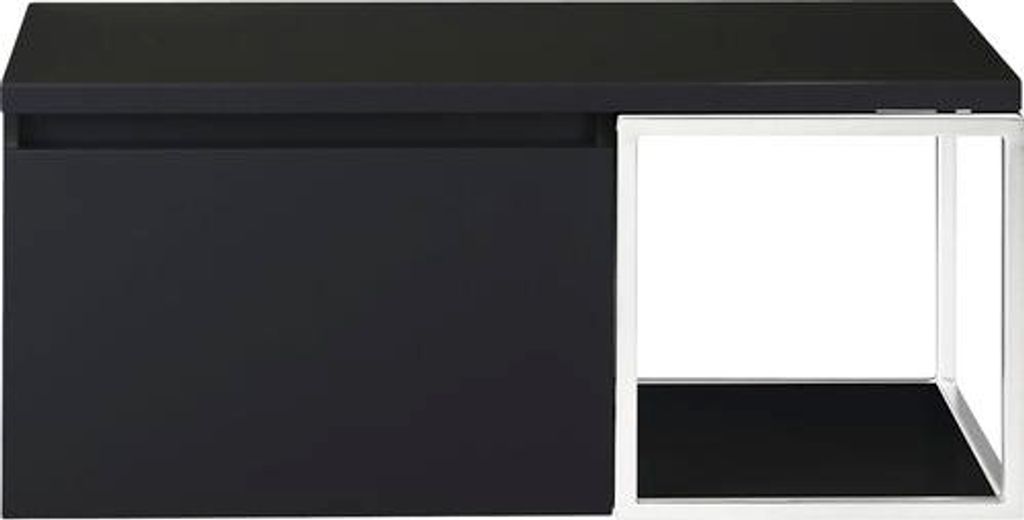 Waschtischunterschrank Sanox Frozen BxHxT 100 x 43 cm x 45 cm Frontfarbe schwarz matt mit Waschtischplatte und Seitenreg