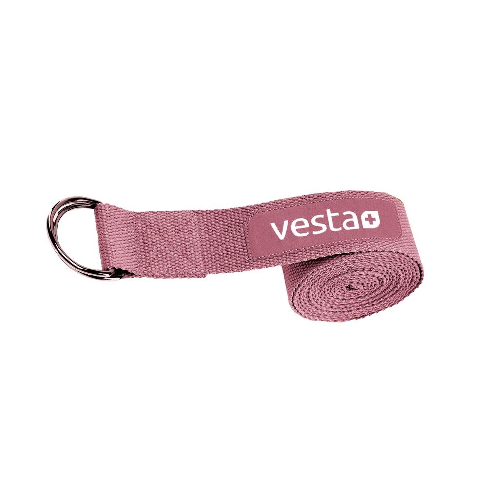 Vesta+ Yogagurt Weinrot 100% Baumwolle 2,5 m Metall Verschluss Yoga Gurt Gürtel 250 x 3,8 cm Strap Yogaband Yogaschlaufe