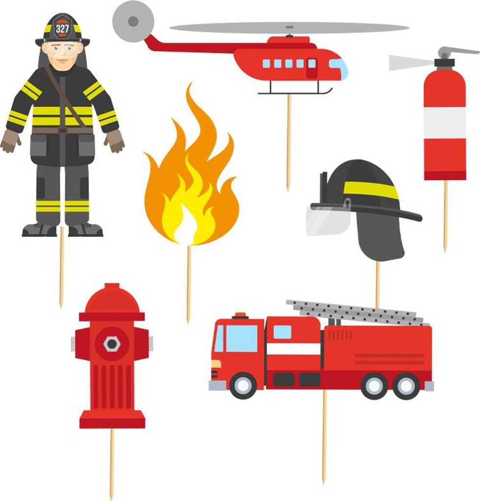 Topper Pickers FEUERWEHR Geburtstag 7tlg.