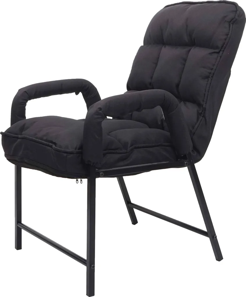 Chaise de table noire HWC-K40 dossier inclinable et charge max 160 kg