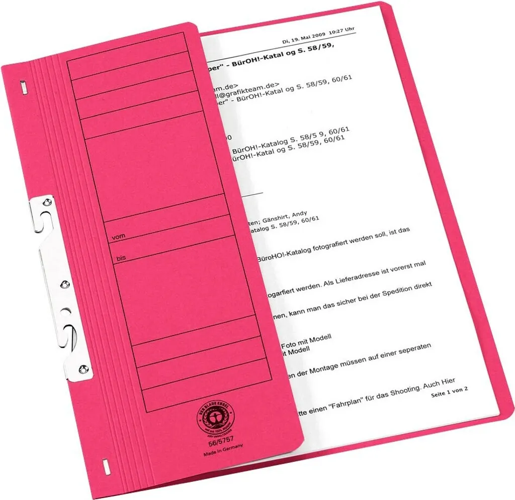 Acquista Einhakhefter 352603PRISB Rosso - Cartellina con Gancio Online