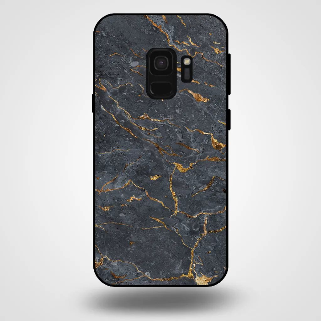 Smartphonica Custodia per Samsung Galaxy S9 con stampa in marmo - Custodia posteriore in TPU con design in marmo - Oro Grigio