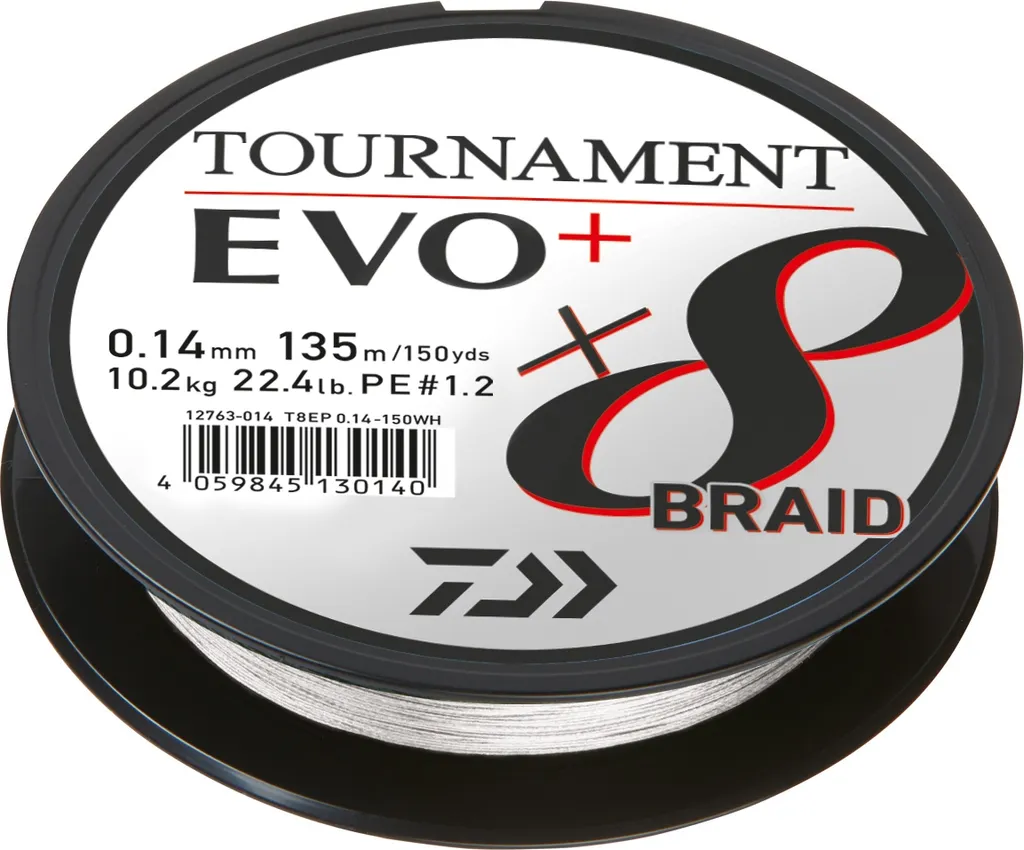 Tresse DAIWA Tournament x8 Braid EVO+ 0.16mm - Glisse et Résistance