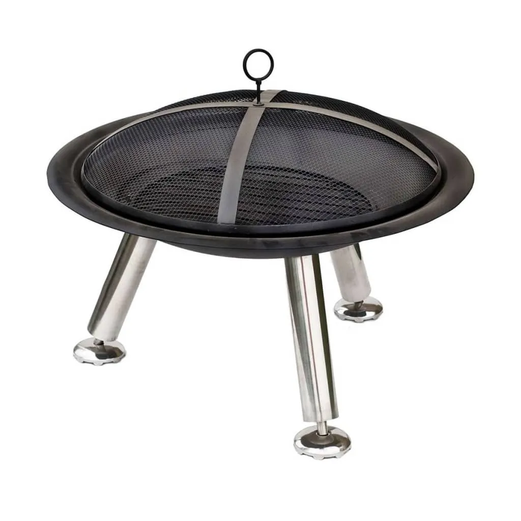 Brasero de Jardin Chicago 75cm - Chauffage Bois Extérieur Acier Noir