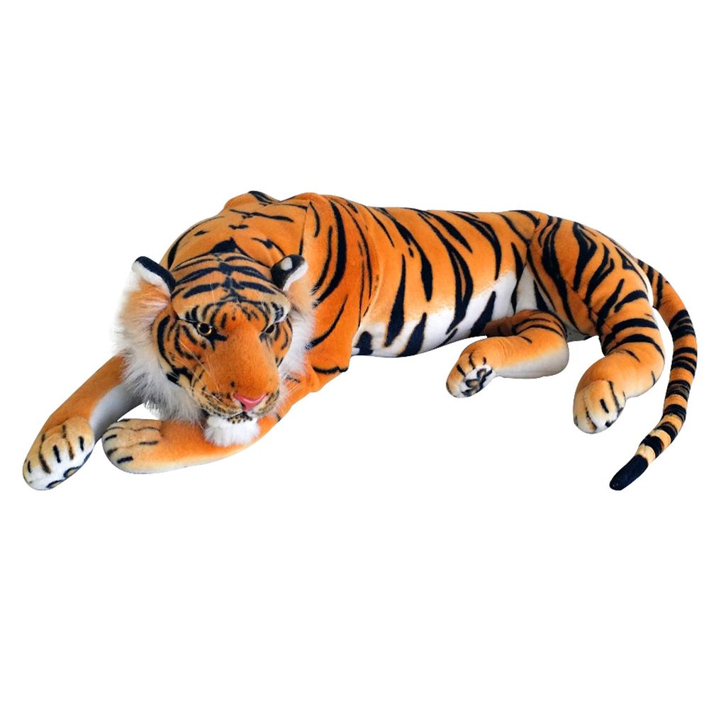 TE-Trend Kuscheltier Tiger 90cm XXL Plüschtier Raubkatze Großkatze Stofftier