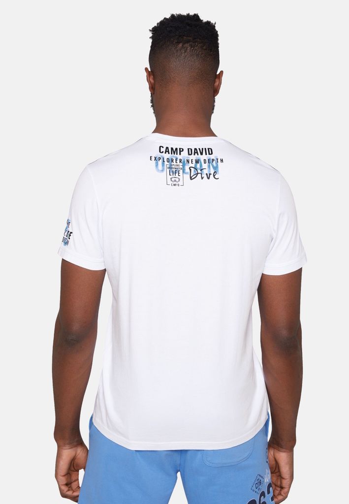 mit Logo Camp Shirt David Rundhalsshirt