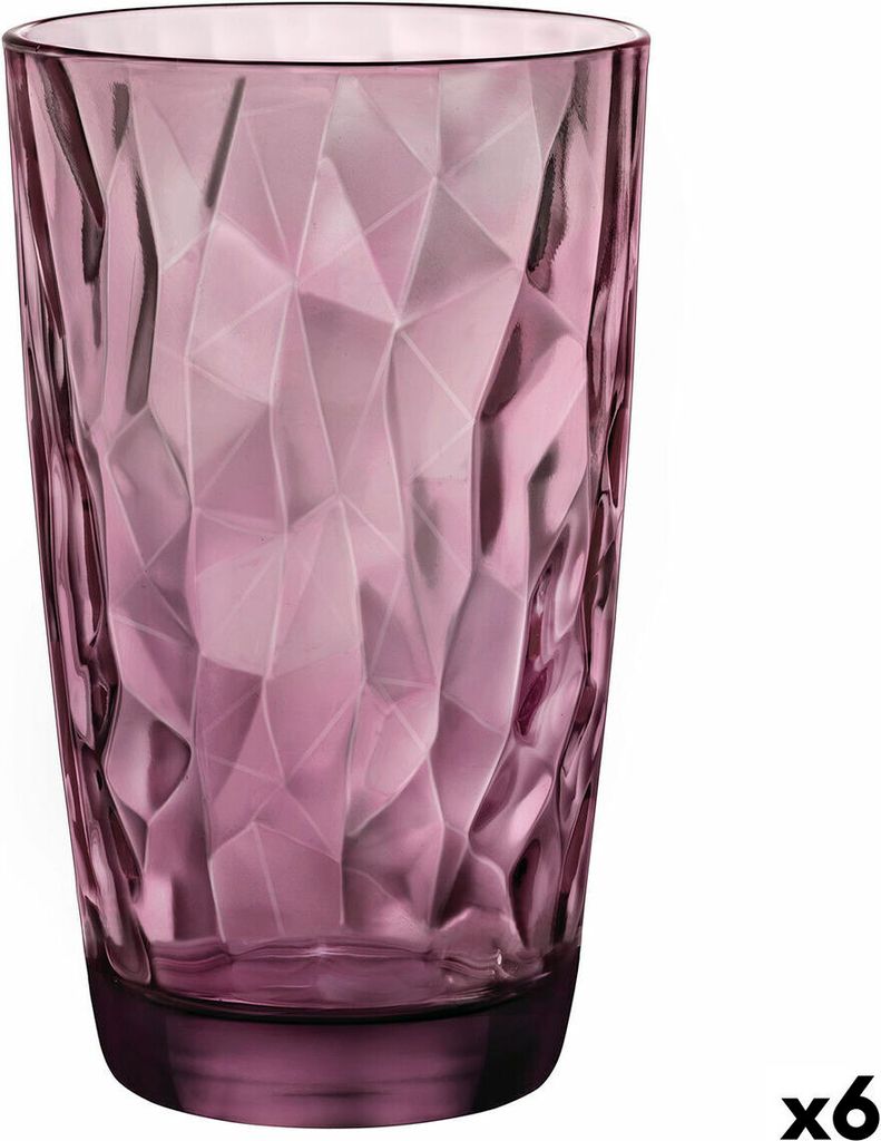 Trinkglas Bormioli Rocco Diamond Lila Glas 470 ml (6 Stück) Produktbild 