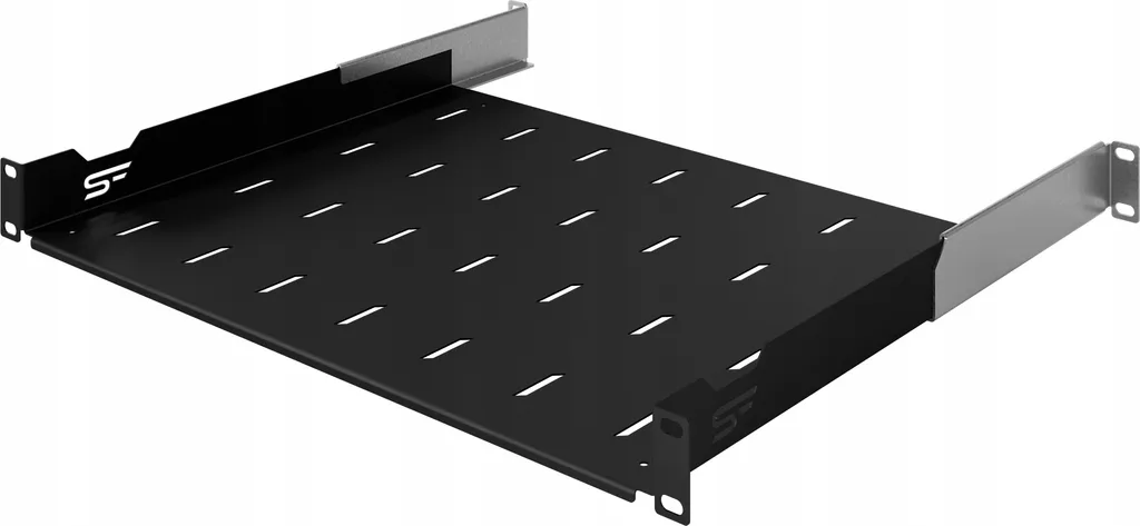 Mensola Rack 19 1U Regolabile 350mm Nero | Ripiano Server Robusto