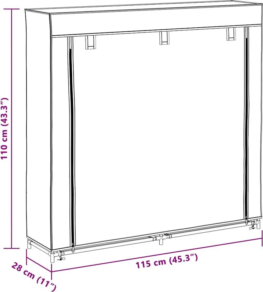 Armoire à chaussures en tissu noir 10 étagères gain de place - 7