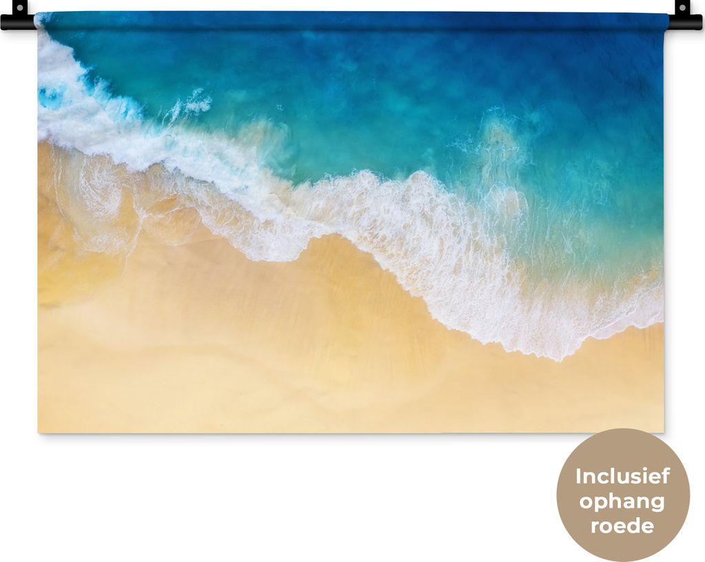 MuchoWow Wandteppich Wandbehang Strand - Meer - Golf - Sand 60x40 cm Tapisserie Dekoration Wandtuch - Wanddekorationen