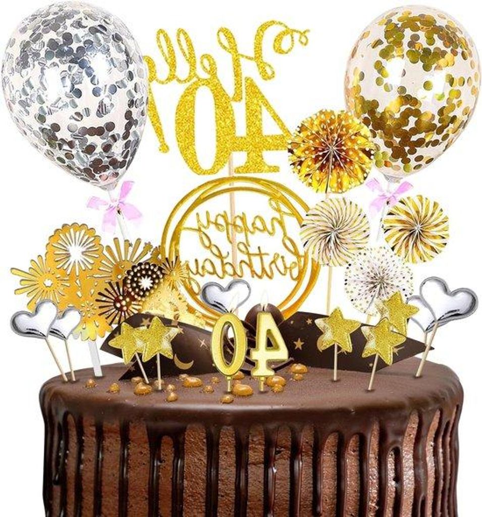 Geburtstags Dekoration 21teilig Gold Glitter