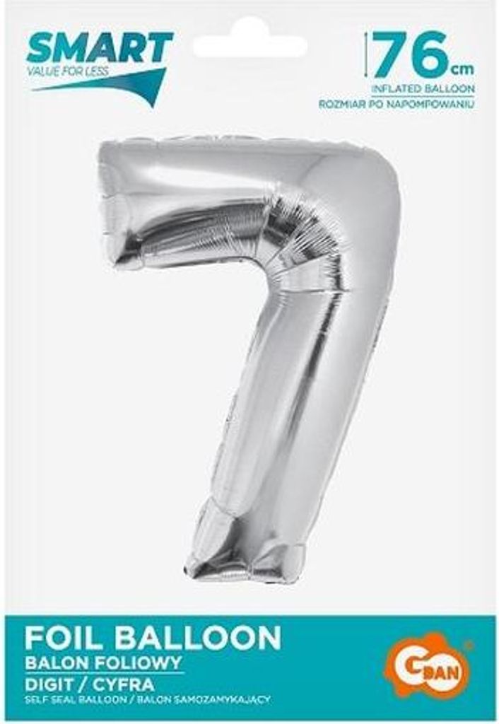 Smart Folienballon Cyfra7 sreb.76cm CH-SSR7 45151