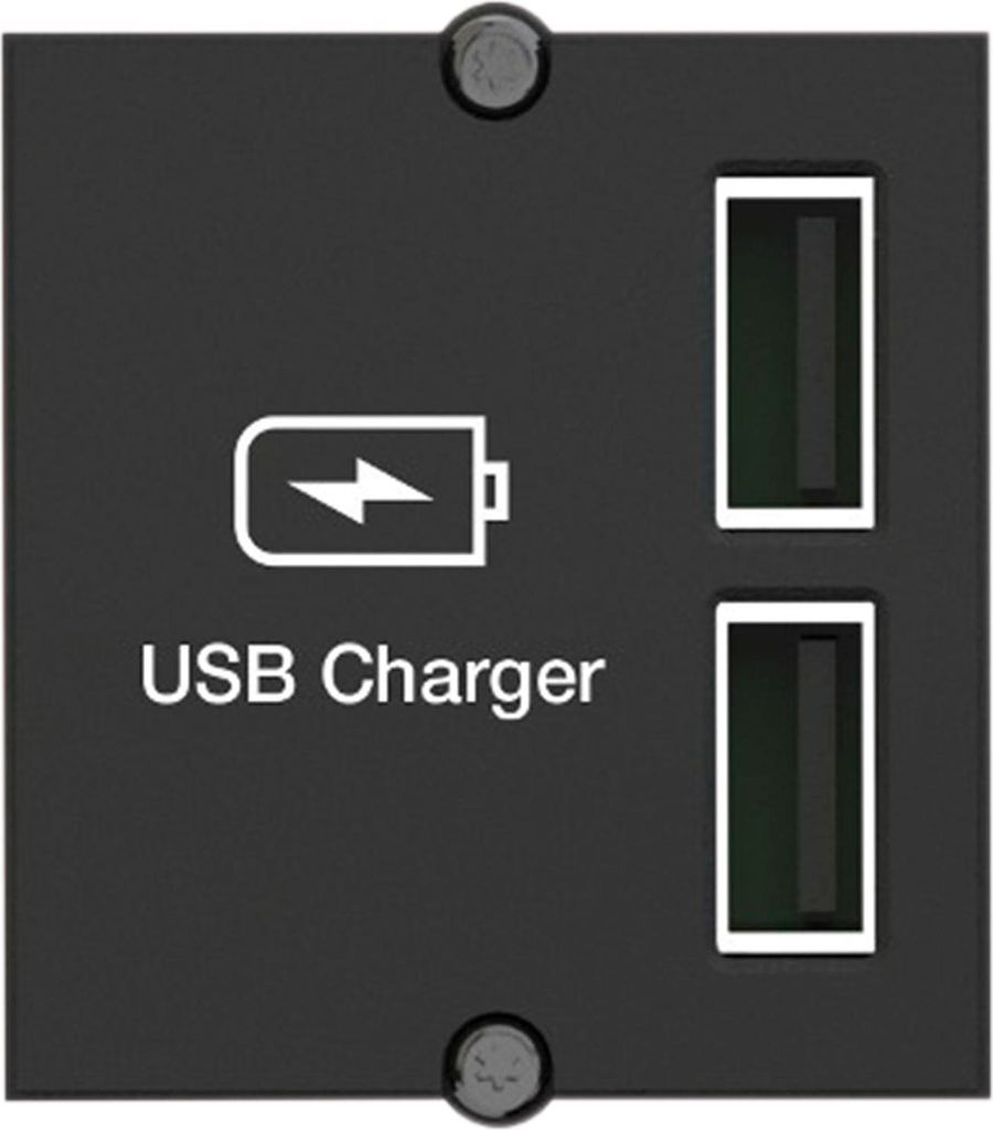 BACHMANN USB A/A 15W Doppelcharger , 2x Typ A 5V/2,4A GST18, schwarz, 0,2 m