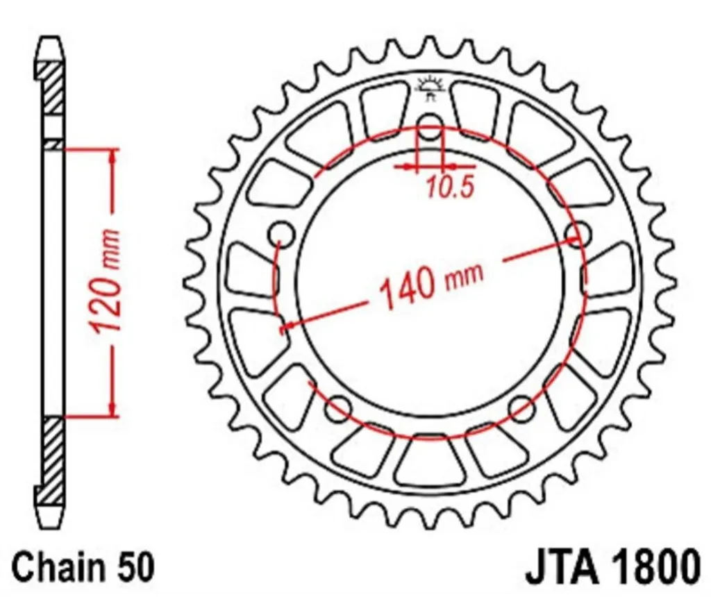 Corona Posteriore Alluminio 45 Denti 530 SI - Ricambio Moto High-End