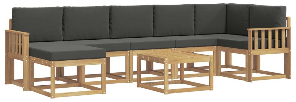 “2026 Modern“ Braun Outdoor-Sofagarnitur 8 pcs Weiß und Anthrazit Polyester - Designermöbel 71054 - Gartensofas