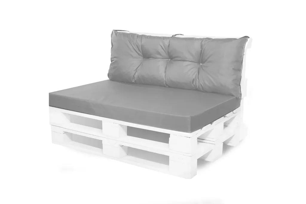 Set di cuscini per pallet 120x80 cuscino di seduta e cuscino di schienale 120x40cm | Cuscino per pallet | Cuscino per pallet grigio | Cuscino Euro pallet-mix