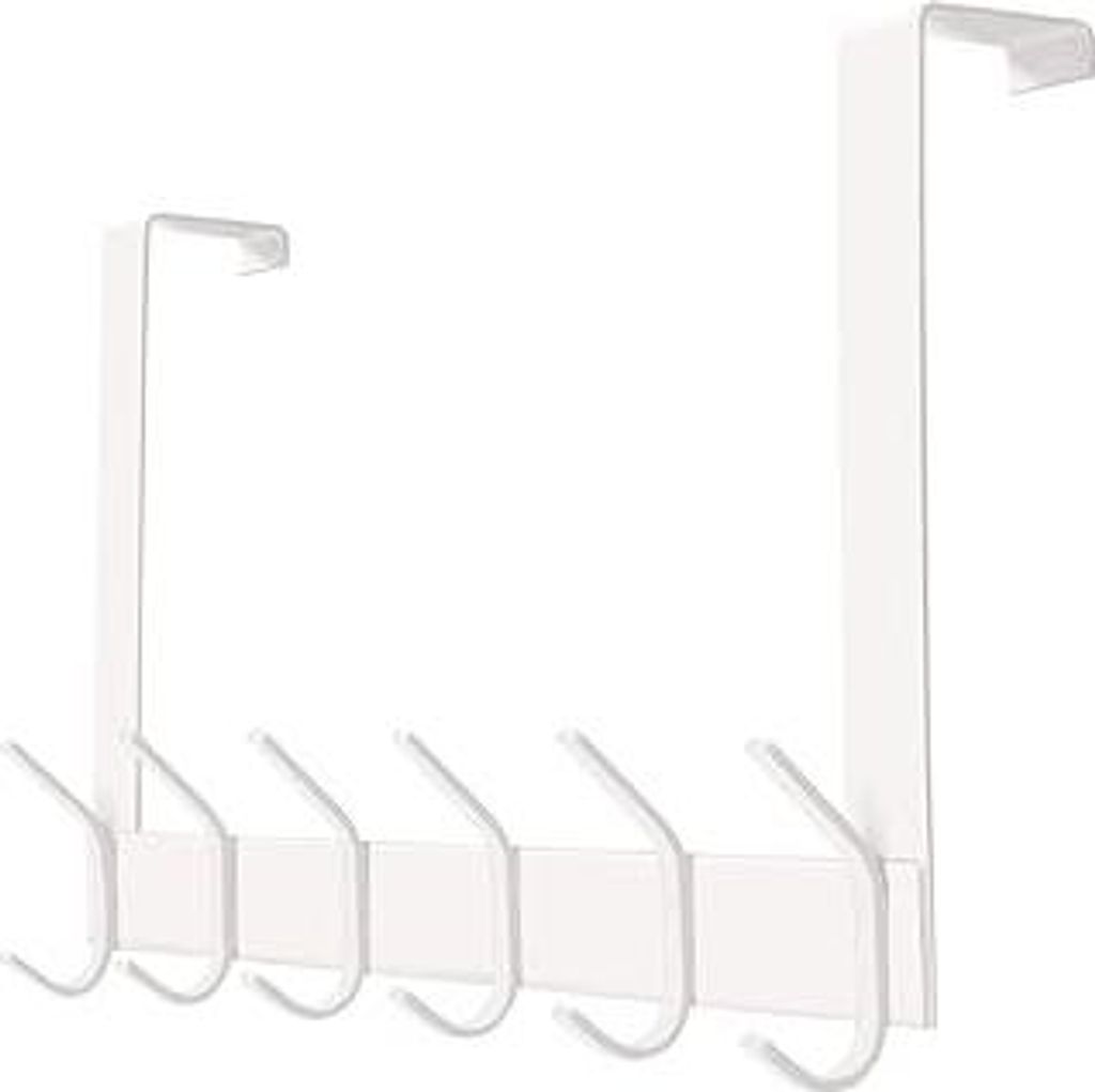 YUMORE Türgarderobe zum Einhängen Weiß 4,5cm Türhaken Edelstahl Türgarderobe mit 12 Haken Handtuchhalter Tür Einhängen Kleiderhaken für Bad...