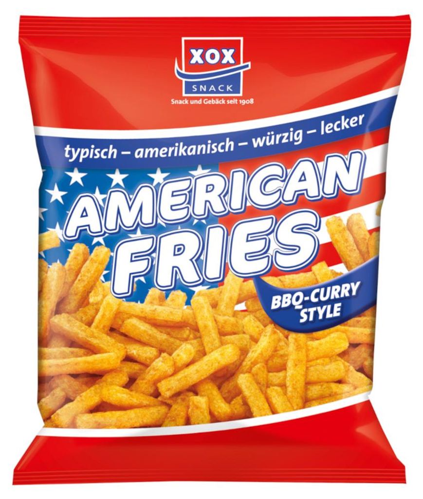 XOX American Fries Curry BBQ Mais Kartoffel Snack Beutel Obrázek produktu 