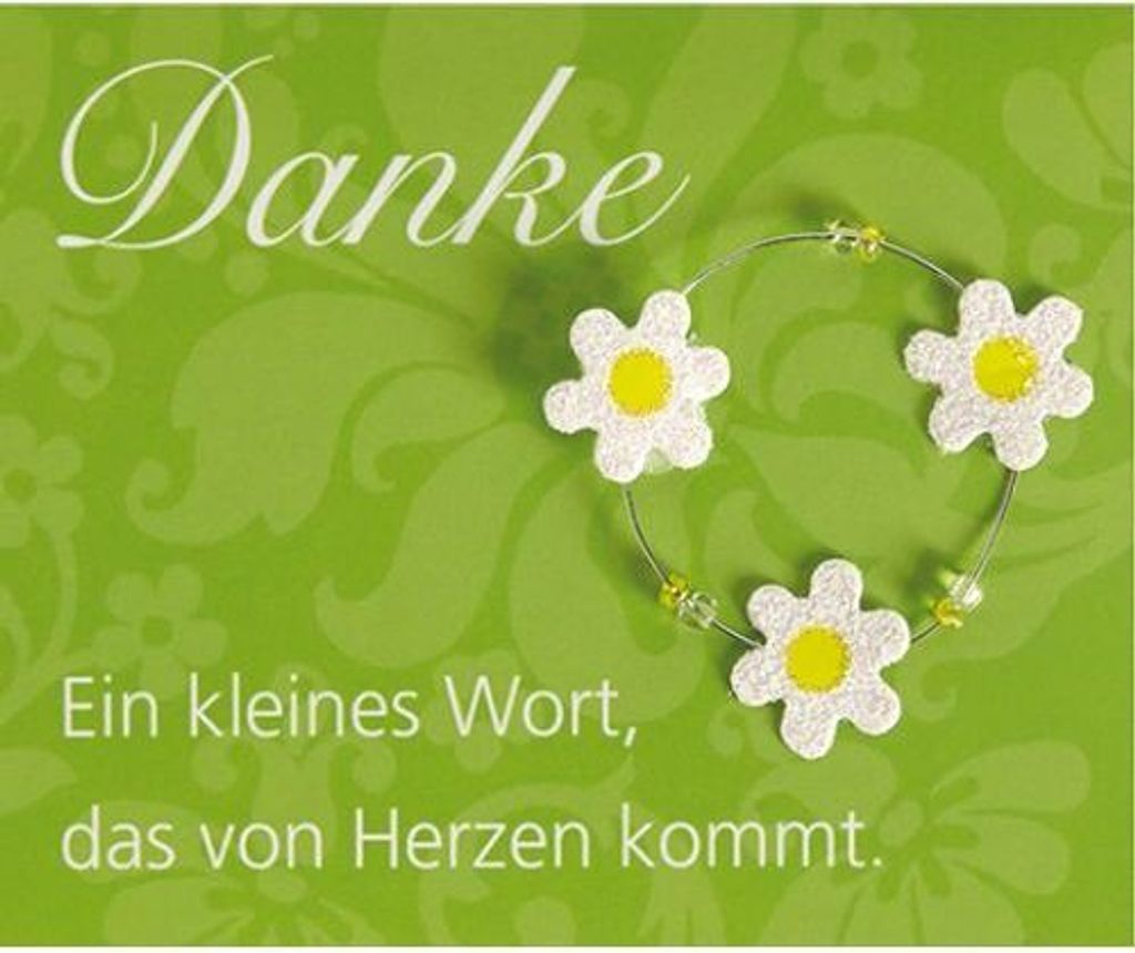 Danke MidiKlammerkarte Blumenkärtchen mit Klammer und Umschlag