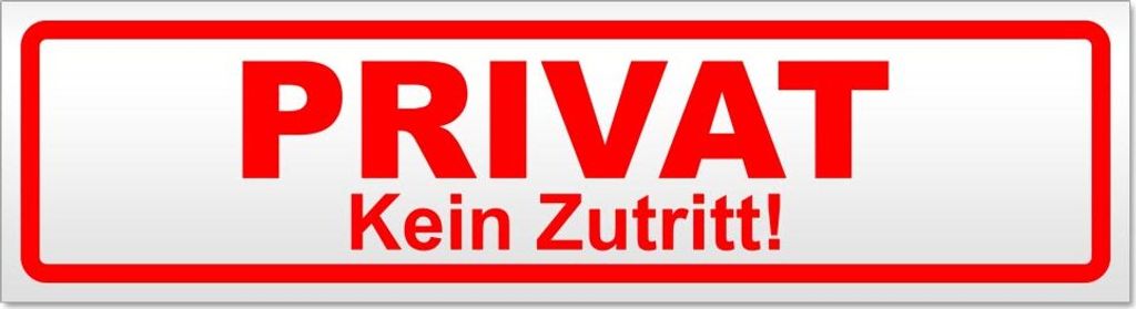 PRIVAT Kein Zutritt Magnetschild Schild magnetisch