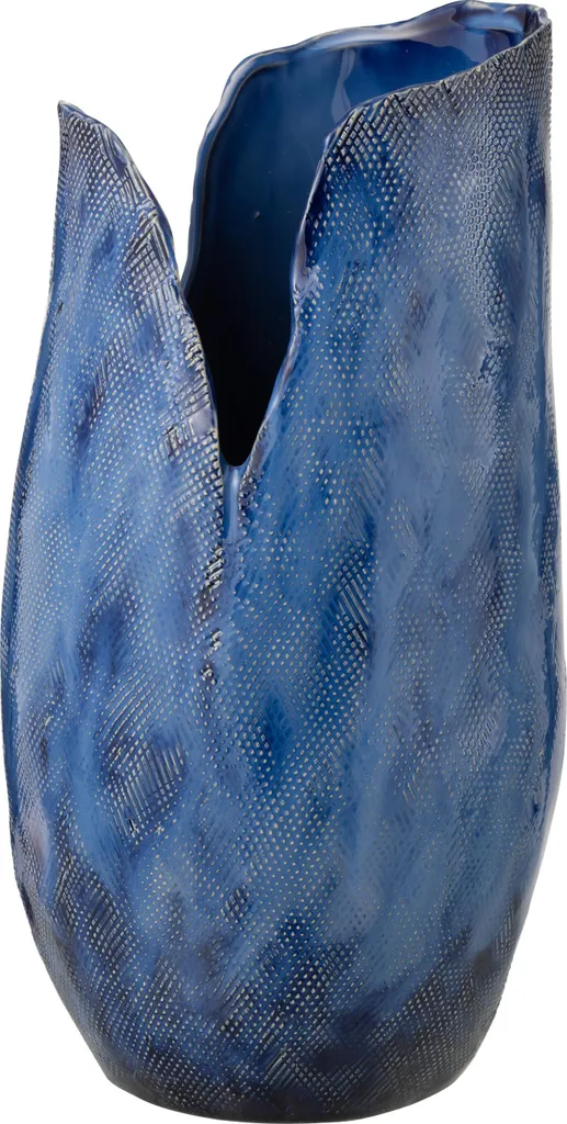 Vase XL Bleu J-Line Thibault : Finition Artisanale et Design Majestueux