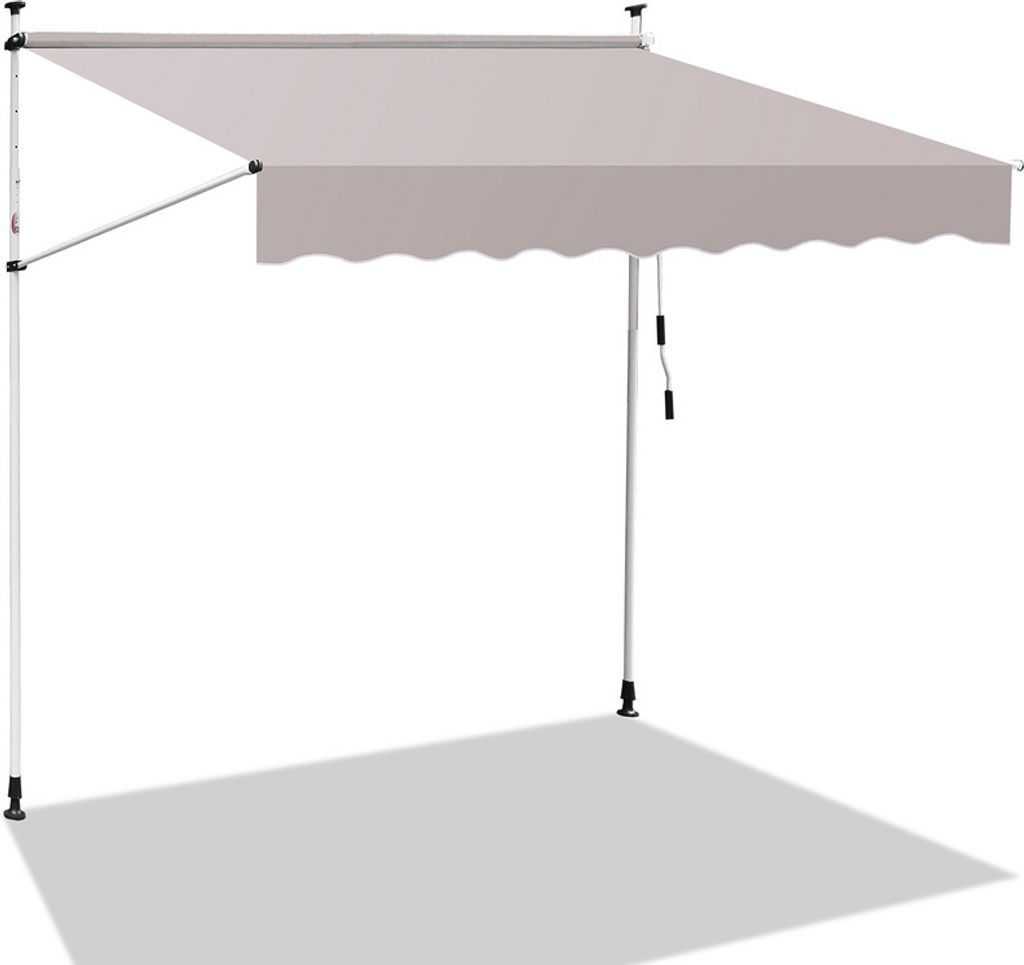Jopassy Markise Klemmmarkise Einziehbar Sonnenmarkise Sonnenschutz Balkon ohne Bohren 200x120cm